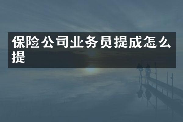 保险公司业务员怎么提