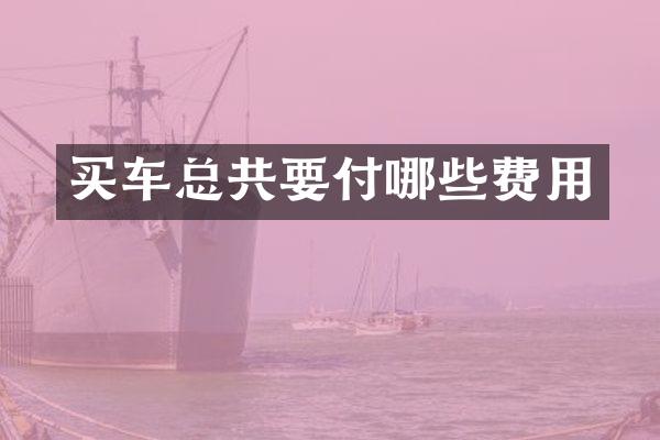 买车总共要付哪些费用