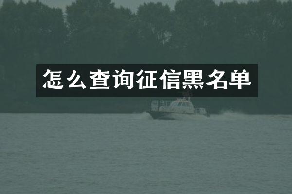 怎么查询征信黑名单
