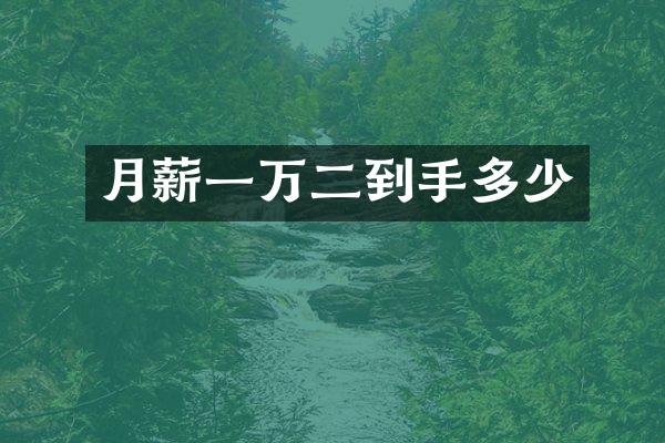 月薪一万二到手多少