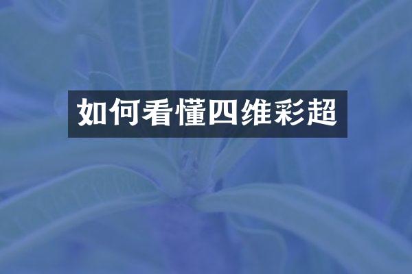 如何看懂四维彩超
