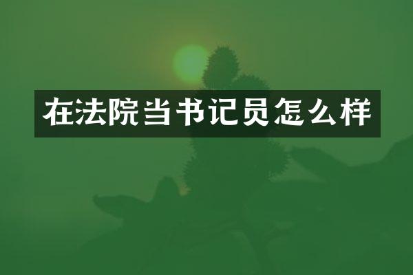 在法院当书记员怎么样