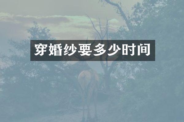穿婚纱要多少时间