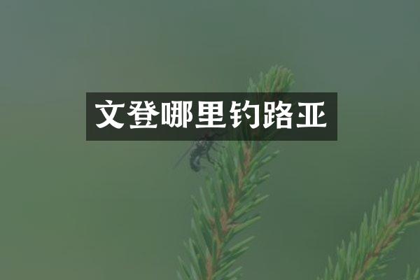 文登哪里钓路亚
