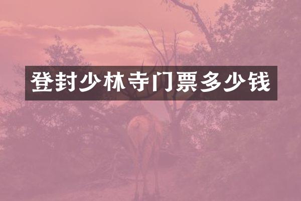 登封少林寺门票多少钱