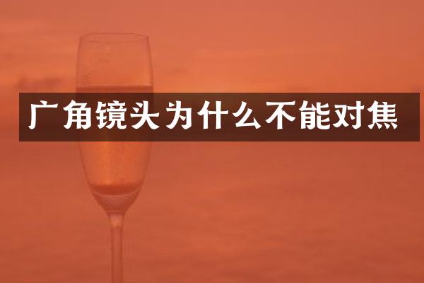 广角镜头为什么不能对焦