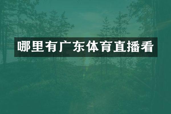 哪里有广东体育直播看