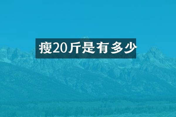 瘦20斤是有多少