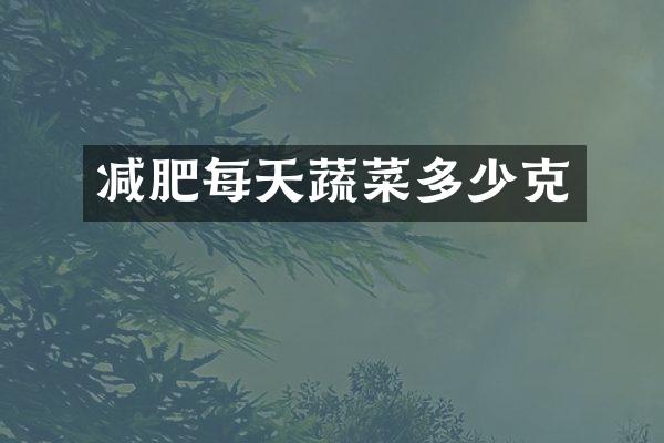 减肥每天蔬菜多少克