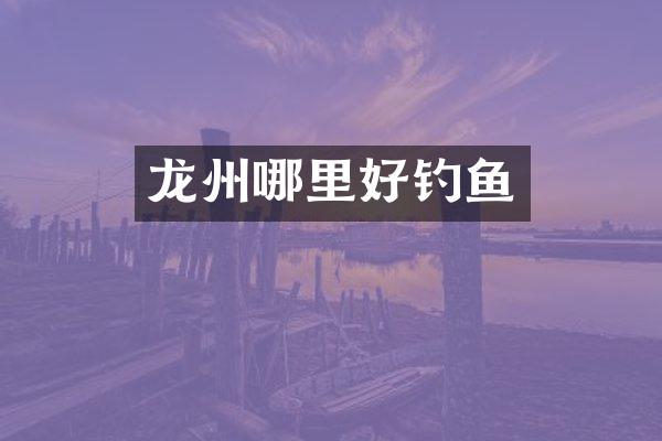龙州哪里好钓鱼