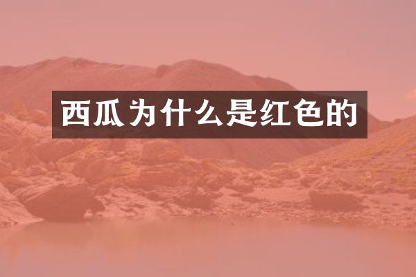 西瓜为什么是红色的