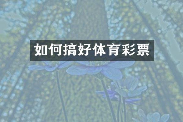 如何搞好体育彩票