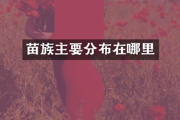 苗族主要分布在哪里