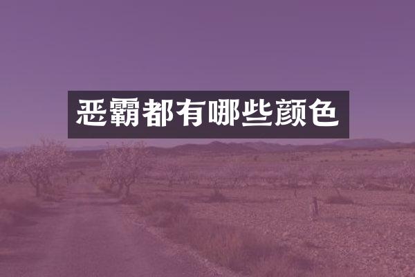 恶霸都有哪些颜色