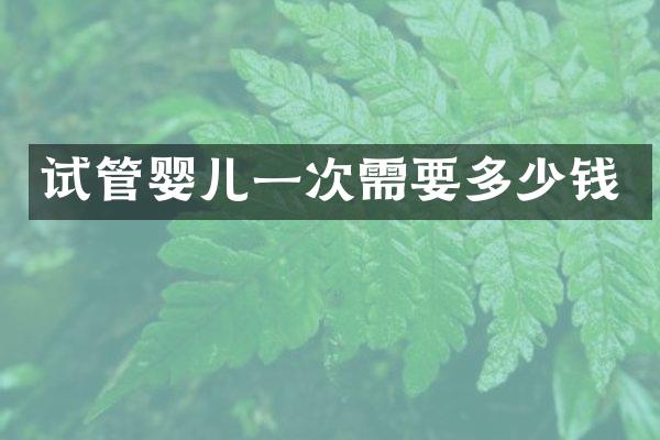 试管婴儿一次需要多少钱