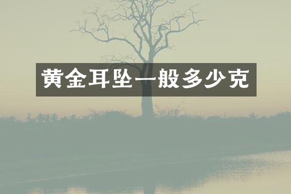 黄金耳坠一般多少克