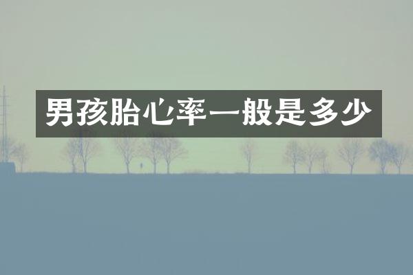 男孩胎心率一般是多少