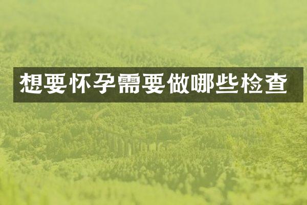想要怀孕需要做哪些检查