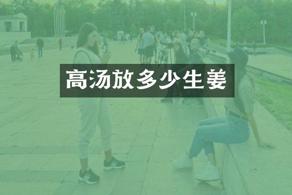 高汤放多少生姜