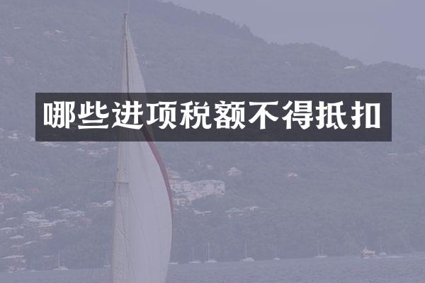 哪些进项税额不得抵扣