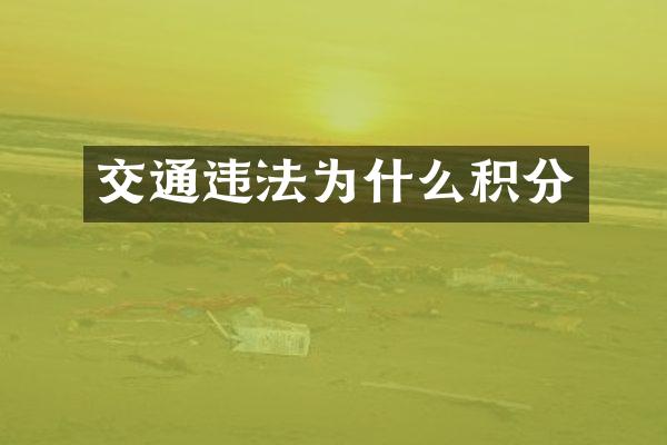 交通违法为什么积分