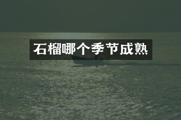石榴哪个季节成熟