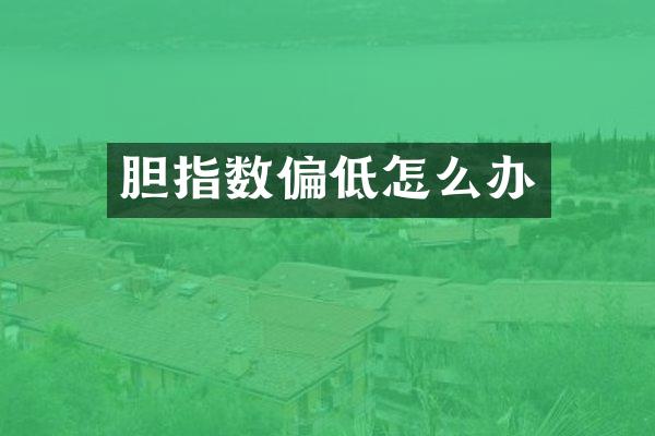 胆指数偏低怎么办