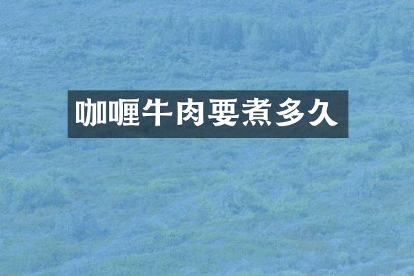 咖喱牛肉要煮多久