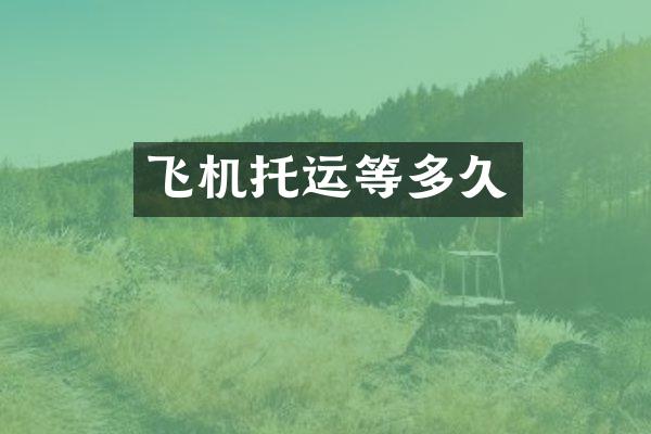 飞机托运等多久