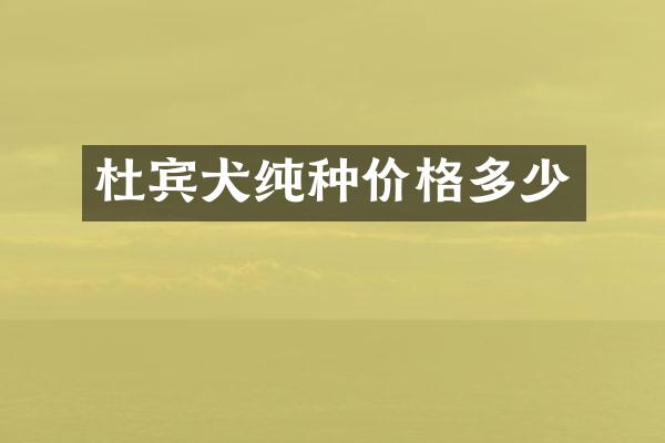 杜宾犬纯种价格多少