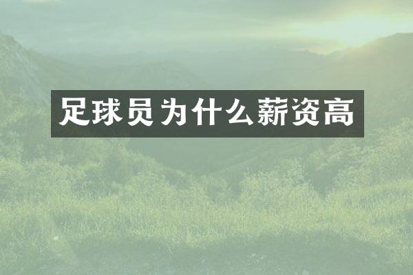 足球员为什么薪资高