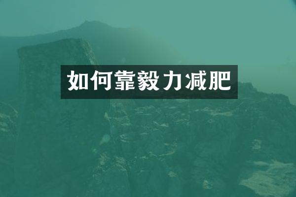 如何靠毅力减肥