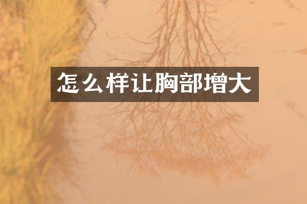 怎么样让胸部增大