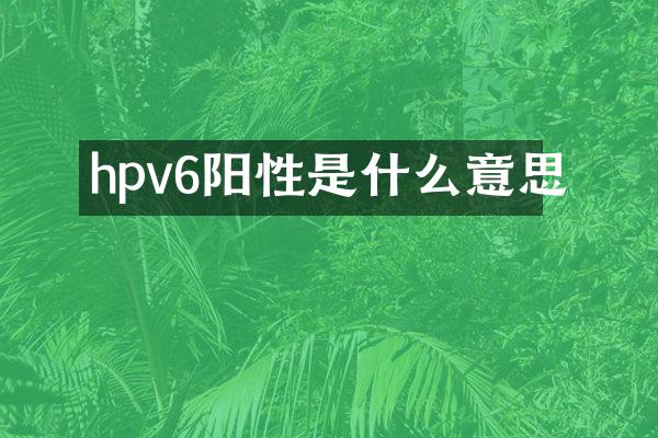 hpv6阳性是什么意思