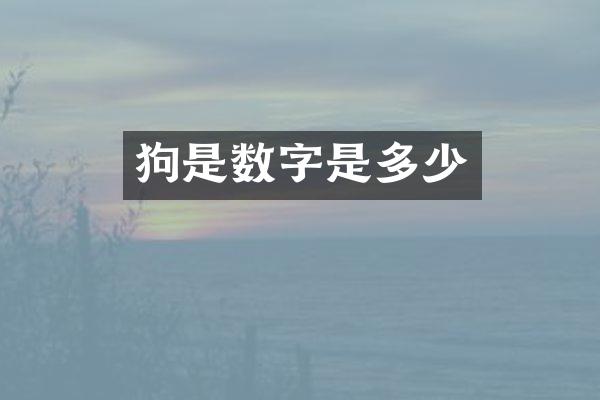 狗是数字是多少