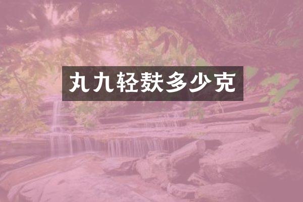 丸九轻麸多少克
