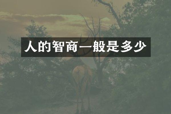 人的智商一般是多少