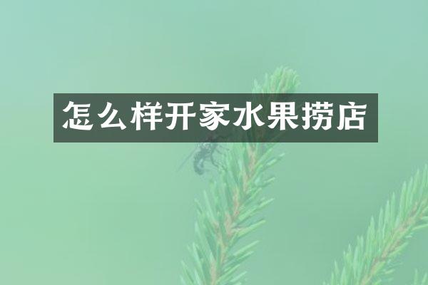 怎么样开家水果捞店