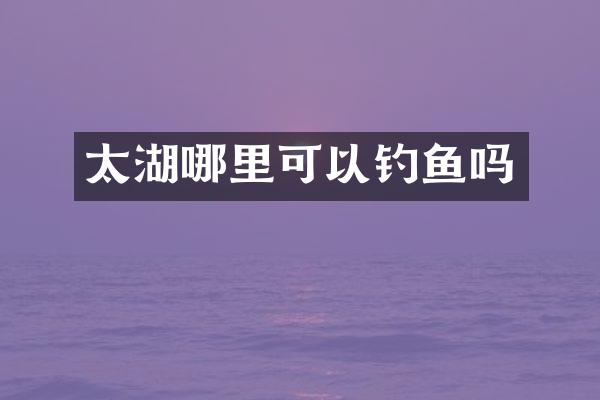 太湖哪里可以钓鱼吗