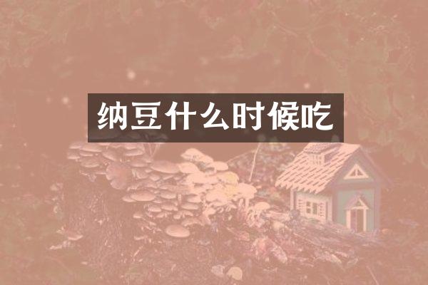 纳豆什么时候吃