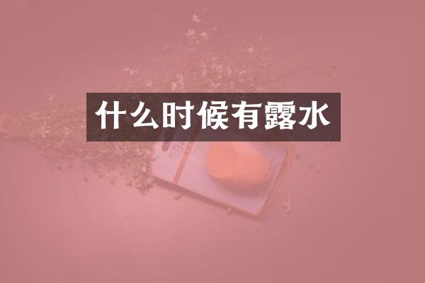 什么时候有露水