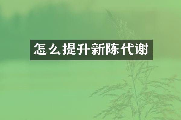 怎么提升新陈代谢
