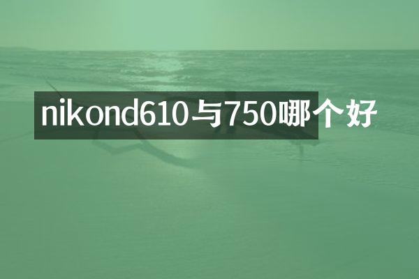 nikond610与750哪个好