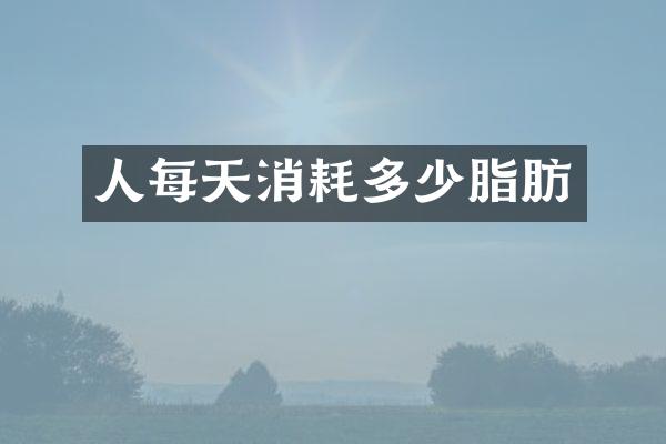 人每天消耗多少脂肪