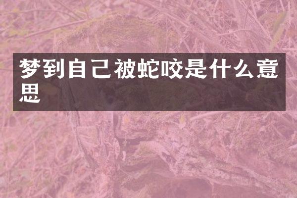 梦到自己被蛇咬是什么意思