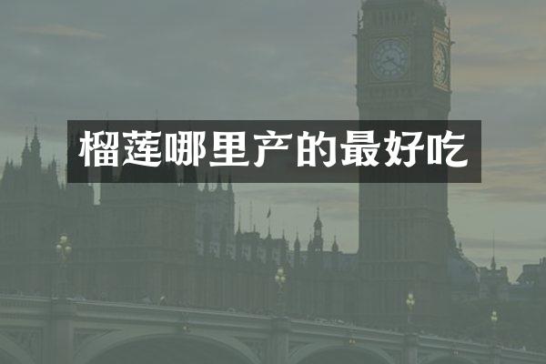 榴莲哪里产的最好吃