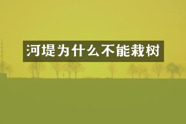 河堤为什么不能栽树