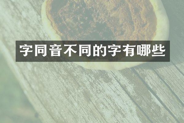 字同音不同的字有哪些