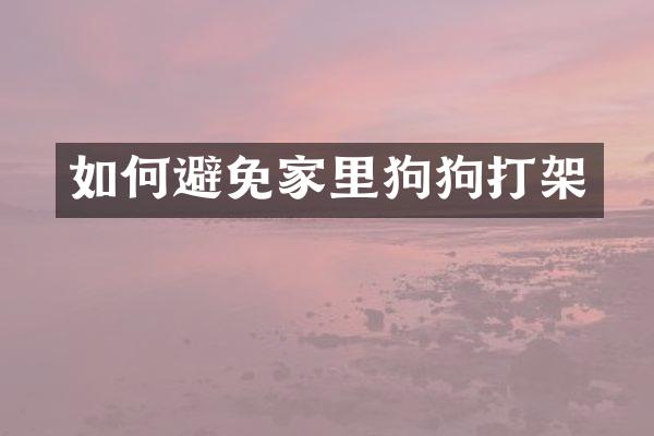 如何避免家里狗狗打架