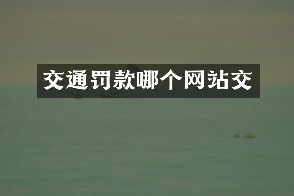 交通罚款哪个网站交